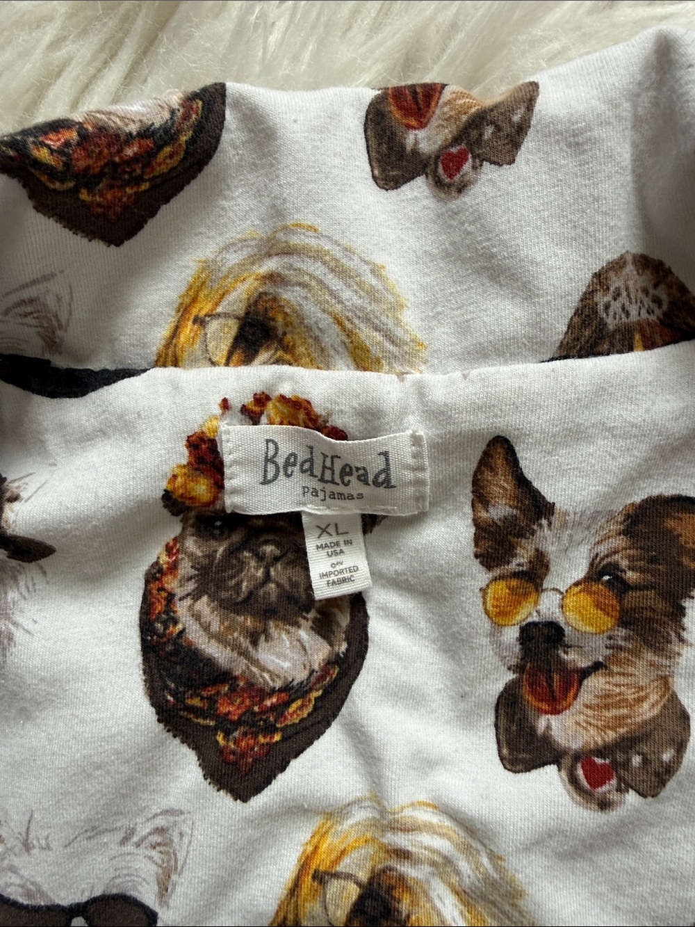 BedHead 2 piece Set Pajamas with Dogs Print Size XL - Picture 4 of 12